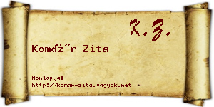 Komár Zita névjegykártya