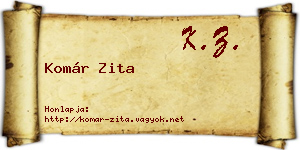 Komár Zita névjegykártya